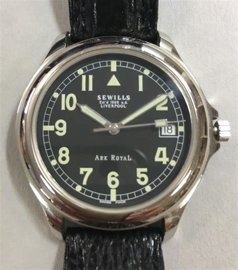 Sewills A Gentlemans Ark Royal Military Style Steel Wristwatch