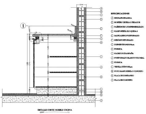 Detail Cut Kitchen Cabinet Section Plan Dwg File Cadbull