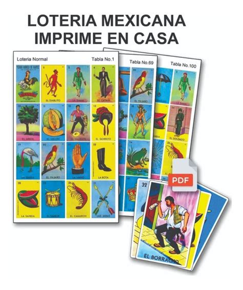 Tablas De Loteria Mexicana 4x4 Grandes MercadoLibre