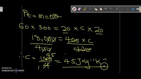 How To Calculate Specific Heat Capacity By Electrical Method Youtube