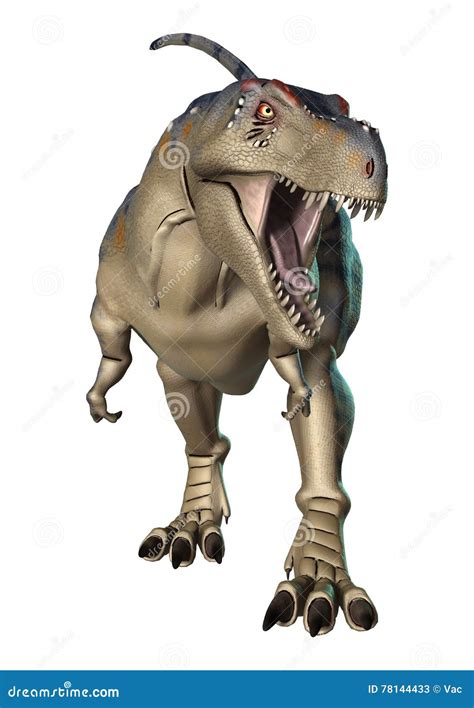 D Rendering Dinosaur Tyrannosaurus On White Stock Illustration