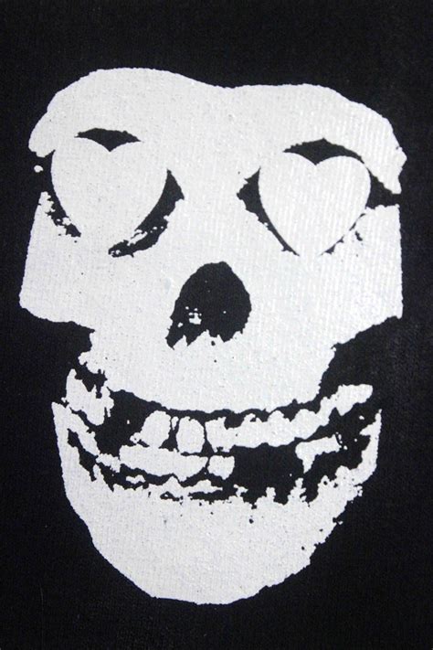 THE MISFITS Heart Eyes Hand Silk Screen Print Fiend Skull - Etsy