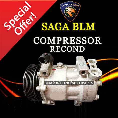 Proton Saga Blm Sanden H Pk Recond Compressor Kompresor Car