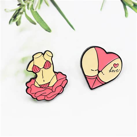 Sexy Underwear Enamel Pin Pink Bikini Brooch Custom Bag Shirt Lapel Badge Trend Jewelry Gift For