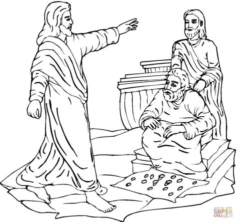 Jesus clears the temple coloring page | Free Printable Coloring Pages