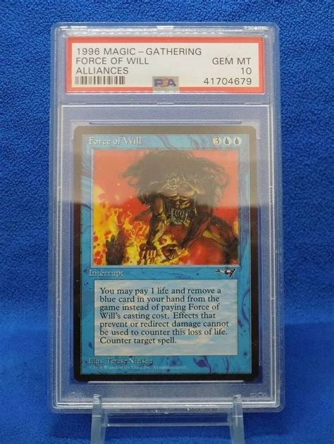 1996 Mtg Grader Alliances Force Of Will Psa 10 Gem Mint Ebay