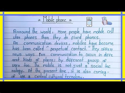 Write An Essay On Mobile Phone In English Essay On Mobile Youtube