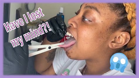 Piercing My Own Tongue Healing Process Youtube