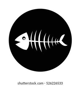 Fish Skeleton Icon Illustration Design Stock Vector Royalty Free