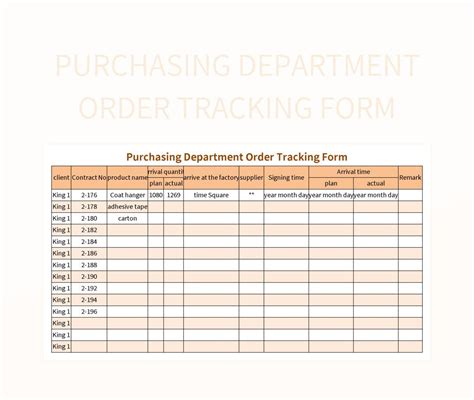 Excel Purchase Order Tracking Template