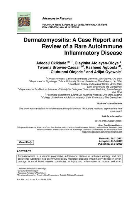 PDF Dermatomyositis A Case Report And Review Of A Rare Autoimmune