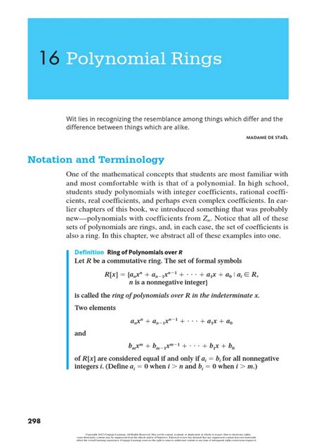 Ring Polinomial | PDF | Ring (Mathematics) | Polynomial