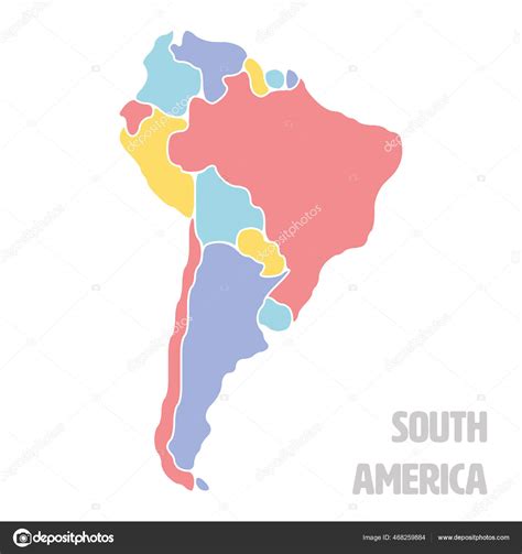 Mapa liso del continente sudamericano vector gráfico vectorial pyty