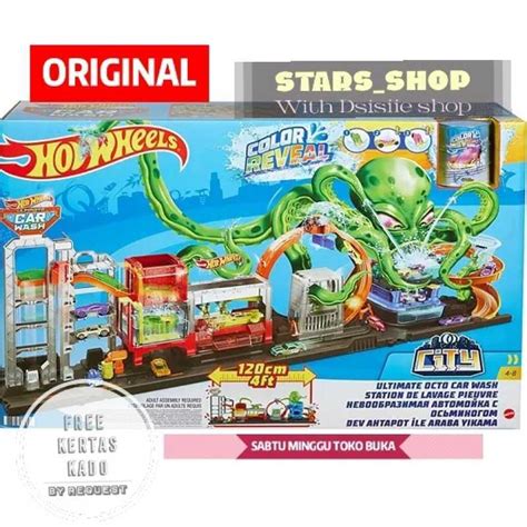 Promo Hot Wheels City Ultimate Octo Car Wash Color Reveal Track Original Diskon 9 Di Seller