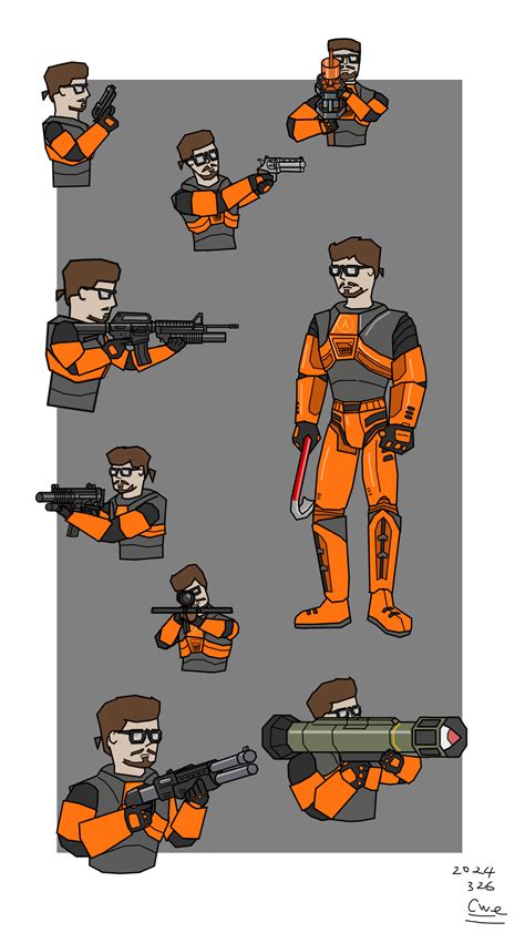 Gordon Freeman With Every Weapons Hl1998 By Cwe99999999000 On Deviantart