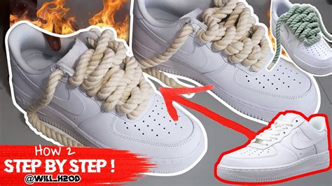 How To Use Chunky Rope To Lace Nike Airforce 1s Youtube