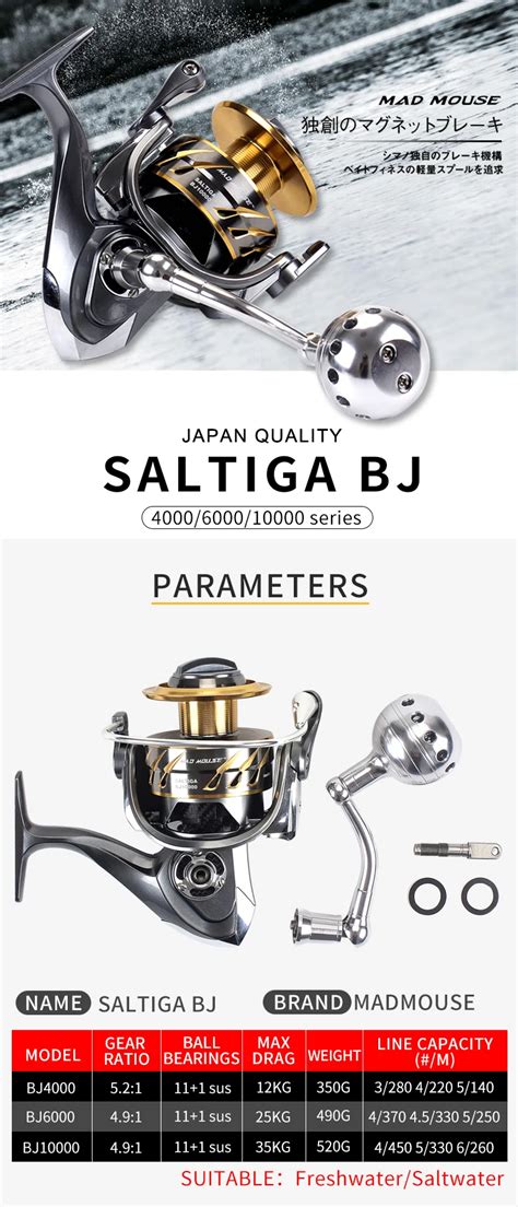 Madmouse Saltiga Bj 4000 6000 10000 Spinning Jigging Reel 11 1bb 35kg