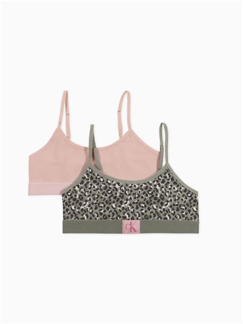 Girls 2 Pack Crop Bralettes Bralettes Calvin Klein