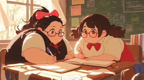 Free Photo Cartoon Students In A Math Class