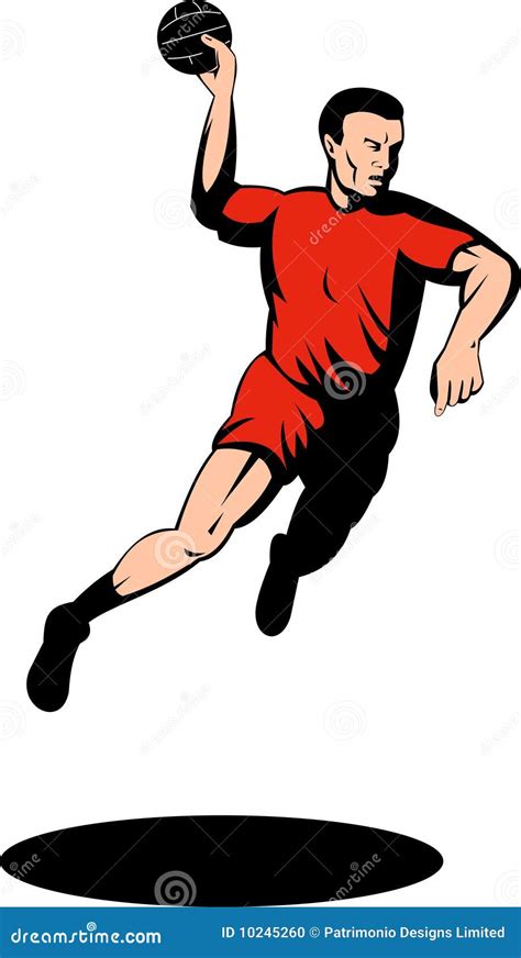 Handball Player Silhouette Cartoon Vector Cartoondealer