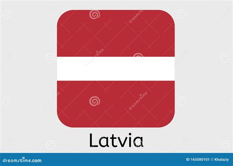 Latvian Flag Icon Latvia Country Flag Vector Illustration Stock Vector