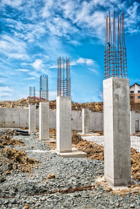 Concrete Pillars Construction Details Stock Image Image Of