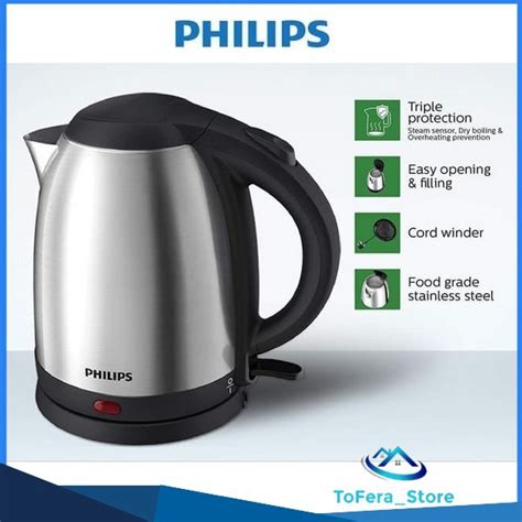 Jual Teko Listrik Pemanas Air PHILIPS Kettle Listrik Stainless HD9306