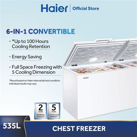 Haier Chest Freezer Convertible L Bd Hp Shopee Malaysia