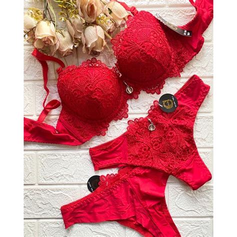 Conjunto Lingerie Bojo Luxo Calcinha Fio Shopee Brasil