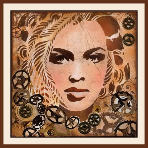 Anjas Artefaktotum Steampunk Lady With Stencil By Andrea Matus Demeng