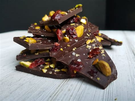 Homemade Dark Chocolate Bark With Pistachios Cranberries And Fleur De Sel Aka Christmas