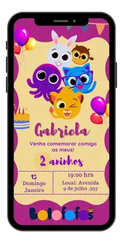 Convite Digital Aniversário Infantil Bolofofos Menina 93 à venda em Rio