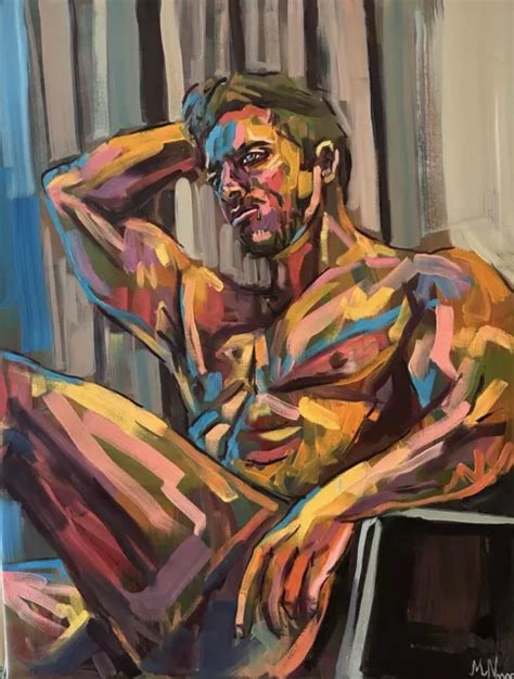 MALE NUDE OIL Painting Naked Man Gay Erotic Art Original Artwork