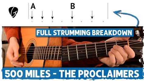 500 Miles Guitar Tutorial Easy 3 Chord Song The Proclaimers Youtube