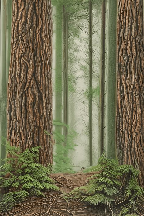 Beautiful Colored Pencil Sketch of a Forest · Creative Fabrica