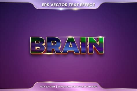 Premium Vector Text Effect In D Brain Words Text Effect Theme