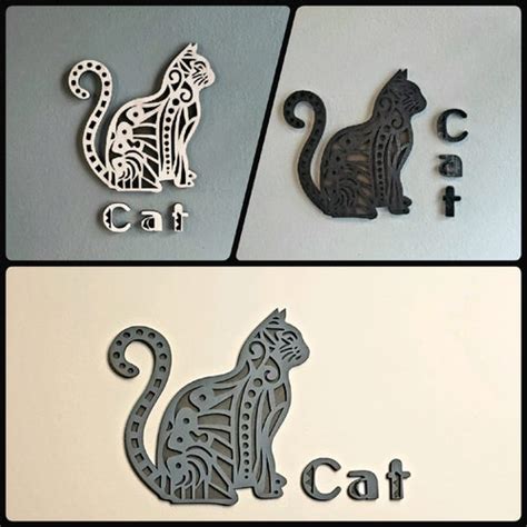 Cat Silhouette Metal Wall Art Cat Wall Decor Metal Cat Wall Etsy