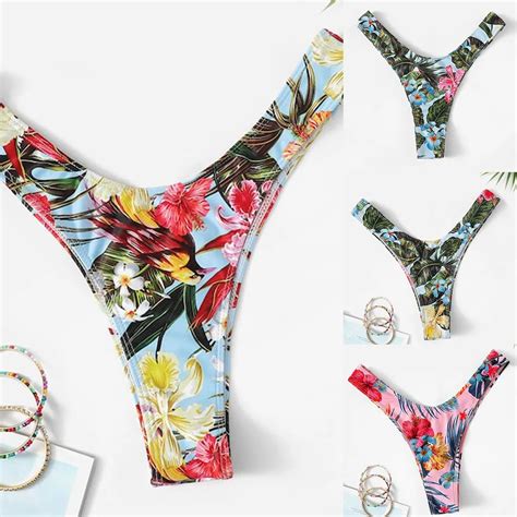 New Women Brazilian T Back Cut Out Thong Bottom Bikini Swimwear Sexy