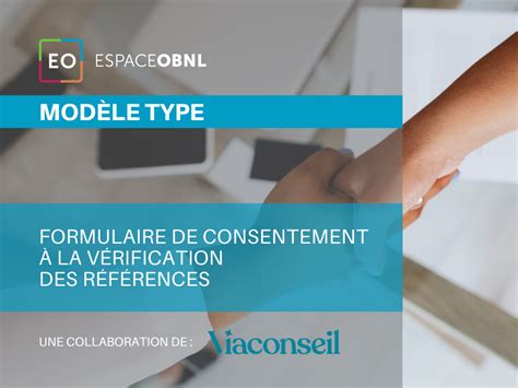 Mod Le Type Formulaire De Consentement La V Rification Des