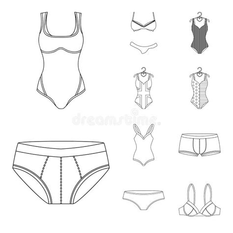 Vector Illustration Of Bikini And Fashion Symbol Set Of Bikini And