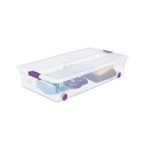 Sterilite 1761 60 Qt Clearview™ Latch Wheeled Underbed Box Sweet