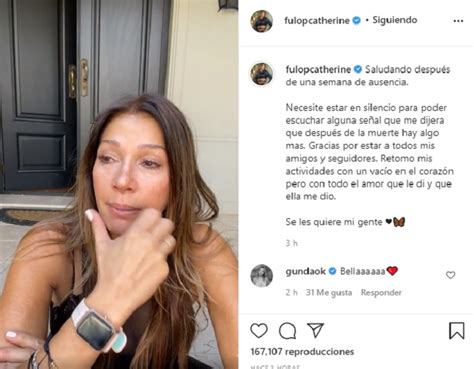 Catherine Fulop está de luto tras la muerte de su suegra