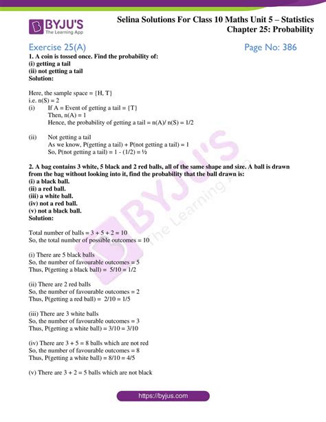 Selina Solutions Concise Mathematics Class 10 Chapter 25 Probability