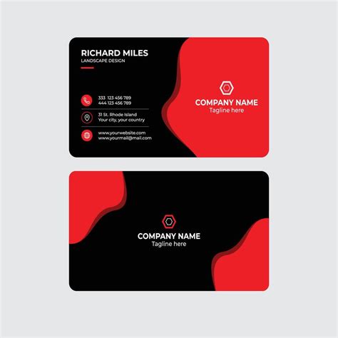 Red And Black Business Card Template Design 12625560 Vector Art At Vecteezy