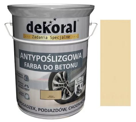 DEKORAL AKRYLIT B FARBA ANTYPOŚLIZGOWA DO BETONU BEŻOWY 5L 246296