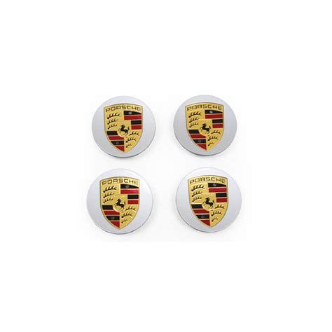 Genuine Porsche Wheel Caps With Coloured Crest For Porsche Macan Set