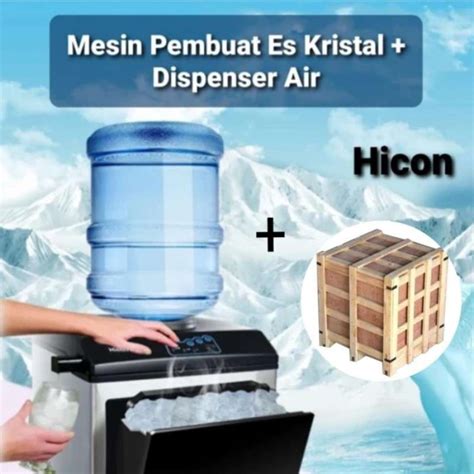 Jual Mesin Pembuat Es Batu Kristal Dispenser Air Ice Maker Cube Cafe