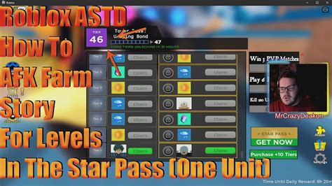 Roblox Astd How To Afk Farm Story For Levels In The Star Pass One Unit