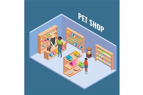 Pet Shop Cutaway Interior Vector En 2024 Interiores De Tienda