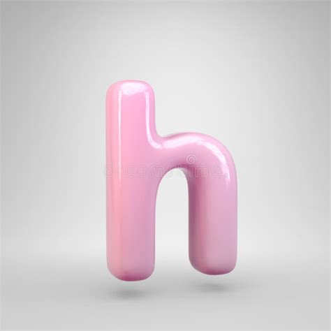 Bubble Gum Pink Letter H Lowercase Isolated On White Background Stock